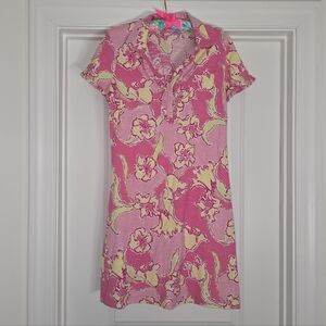 Vibrant Pink Floral Mini Dress